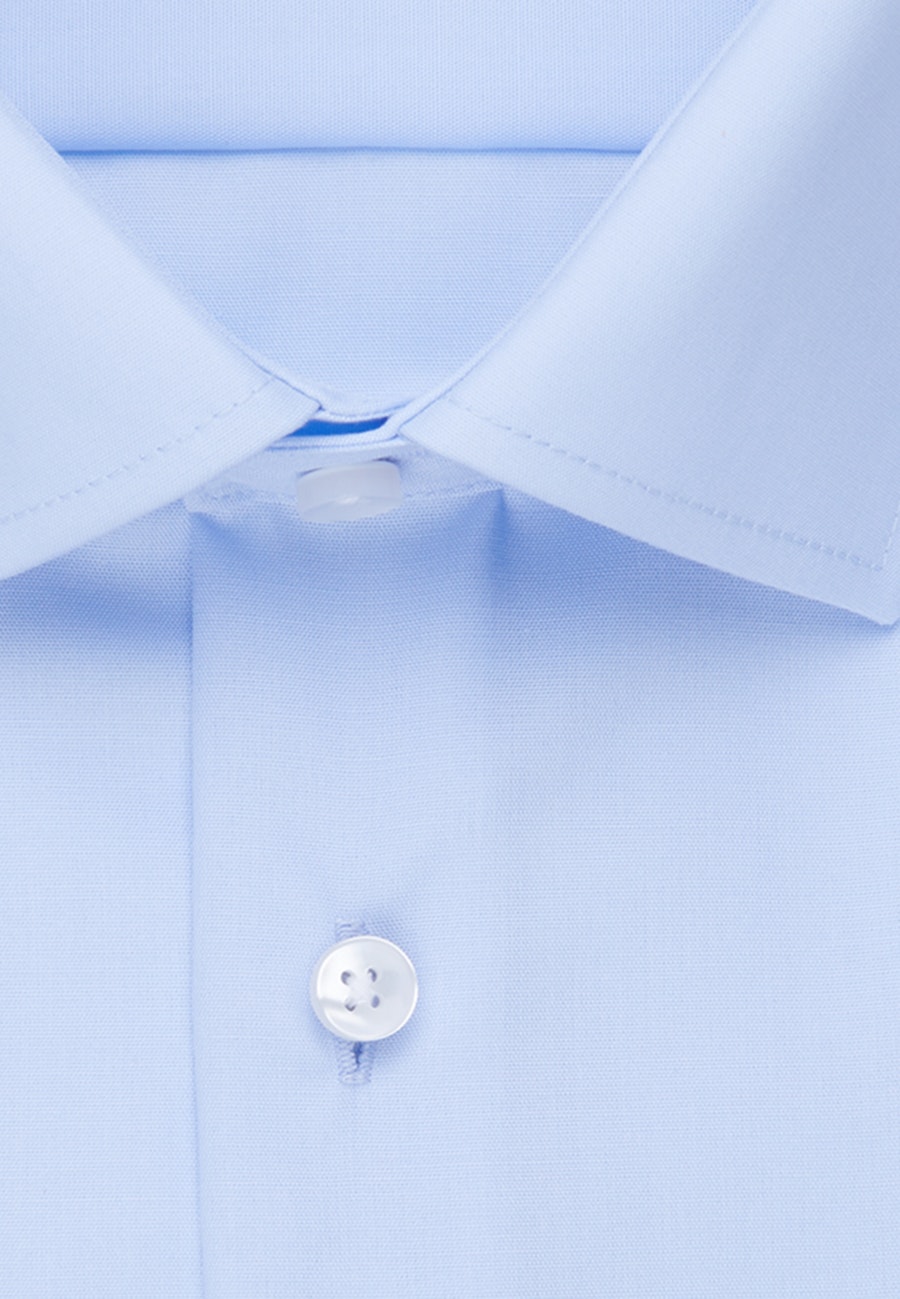 Bügelfreies Popeline Kurzarm Business Hemd in Regular mit Kentkragen in Hellblau |  Seidensticker Onlineshop