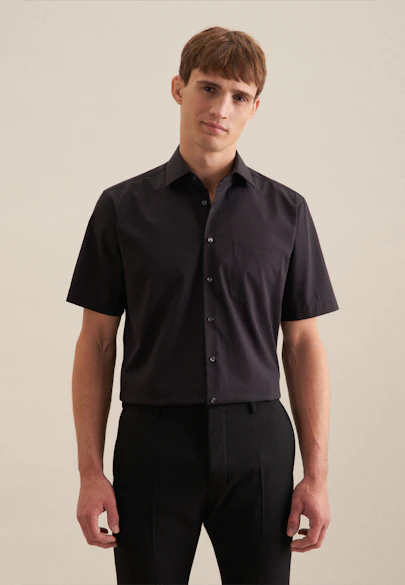 Regular Chemise d'affaires Uni in Noir |  Seidensticker Onlineshop