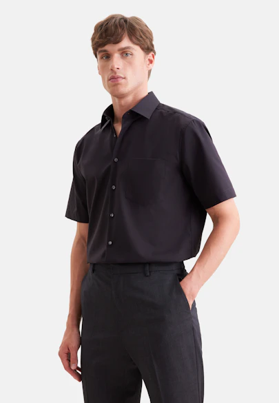 Regular Business Hemd Uni in Schwarz |  Seidensticker Onlineshop