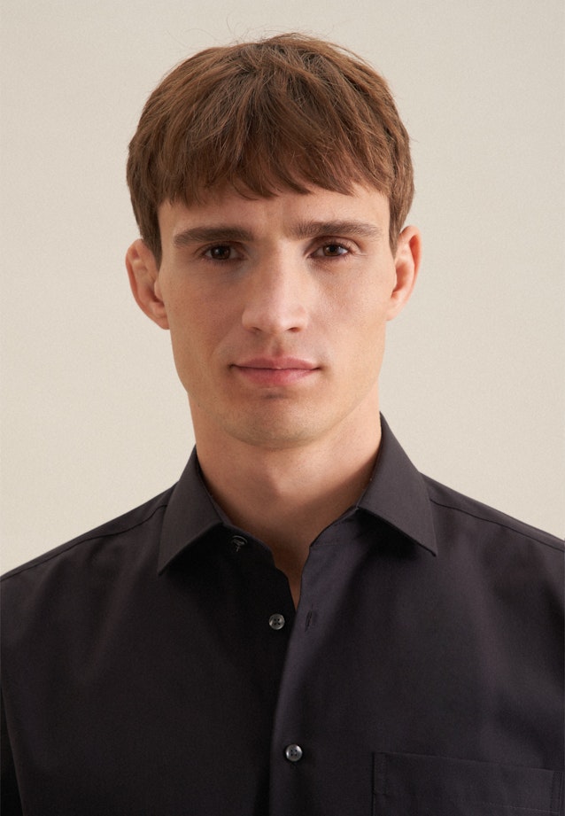 Regular Business Hemd Uni in Schwarz |  Seidensticker Onlineshop