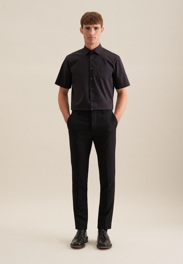 Regular Business shirt Uni in Black |  Seidensticker Onlineshop