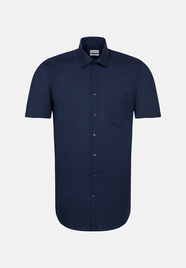 Chemise Business Regular Manche courte sans repassage in Bleu Foncé |  Seidensticker Onlineshop