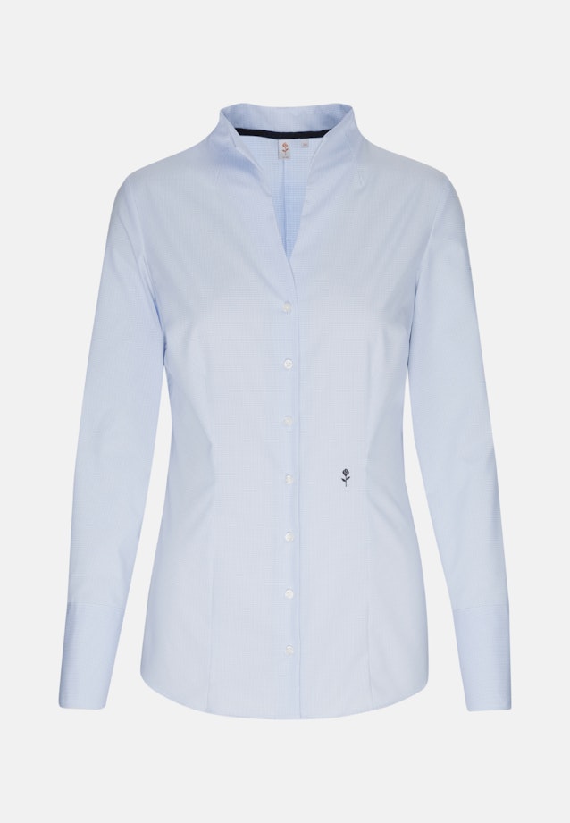 Kelchkragenbluse Streifen in Hellblau |  Seidensticker Onlineshop