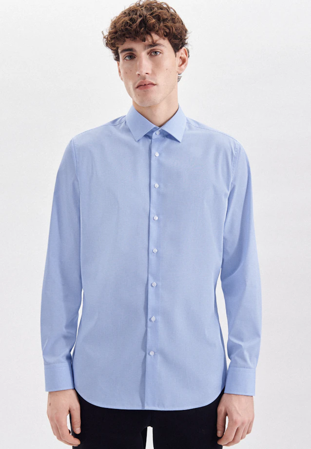 Shaped Business shirt Check in Light Blue |  Seidensticker Onlineshop