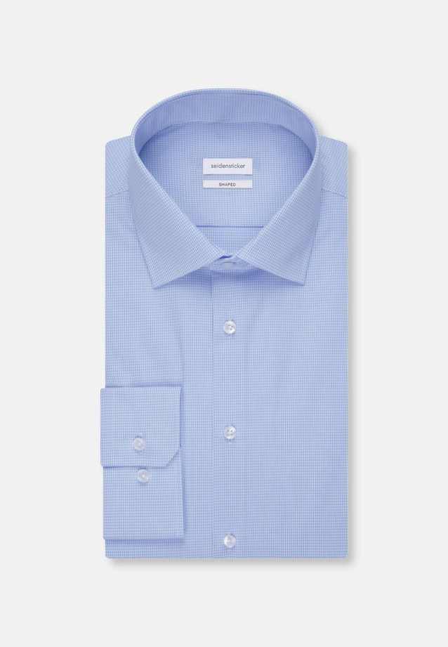 Shaped Business Hemd Karo in Hellblau |  Seidensticker Onlineshop