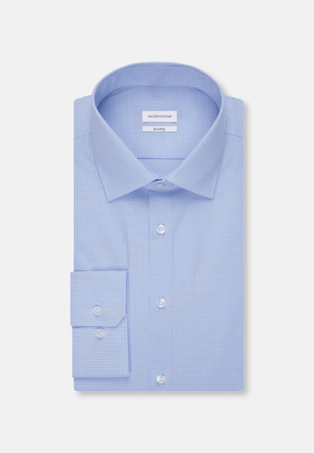 Shaped Business shirt Check in Light Blue |  Seidensticker Onlineshop