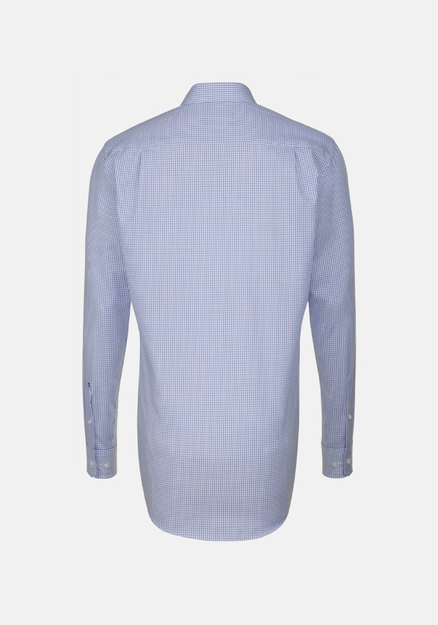 Non-iron Popeline Business overhemd in Regular with Kentkraag and extra long sleeve in Middelmatig Blauw |  Seidensticker Onlineshop