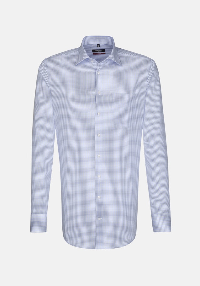 Non-iron Poplin Business Shirt in Regular with Kent-Collar and extra long sleeve in Medium Blue |  Seidensticker Onlineshop