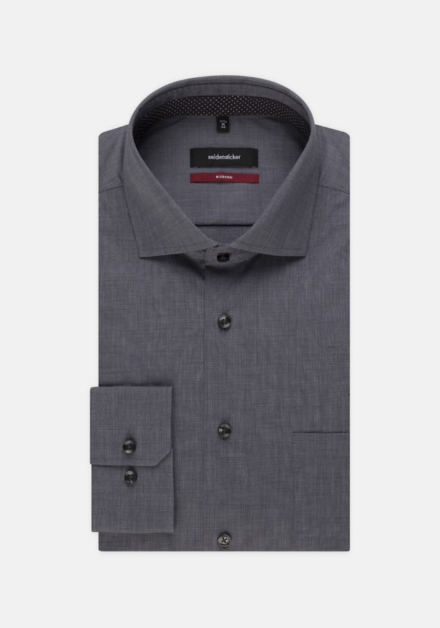 Non-iron Fil a fil Business Shirt in Regular with Kent-Collar in Grey |  Seidensticker Onlineshop