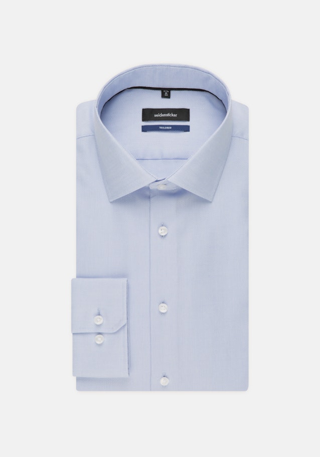 Chemise Business Shaped Structuré Col Kent in Bleu Clair |  Seidensticker Onlineshop