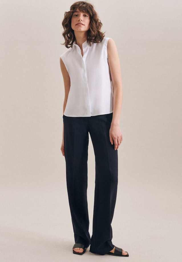 Blusentop mit Strechanteil slim fit in Weiß |  Seidensticker Onlineshop