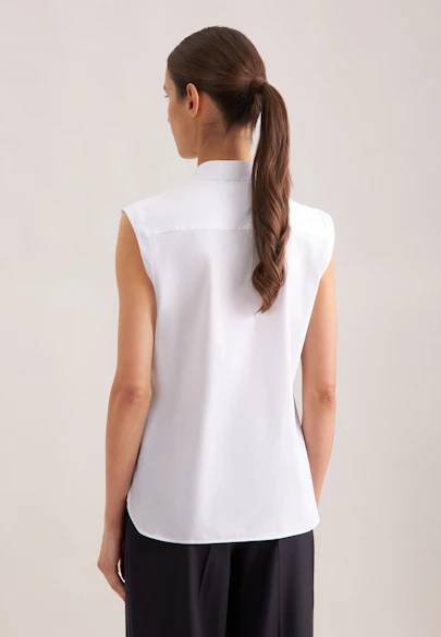 Blusentop mit Stretchanteil slim fit in Weiß |  Seidensticker Onlineshop