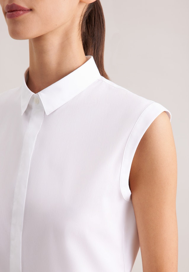 Blusentop mit Stretchanteil slim fit in Weiß |  Seidensticker Onlineshop