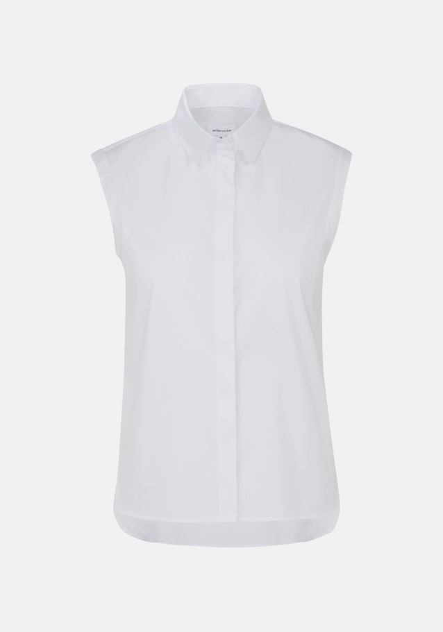 Sleeveless Poplin Shirt Blouse in White |  Seidensticker Onlineshop