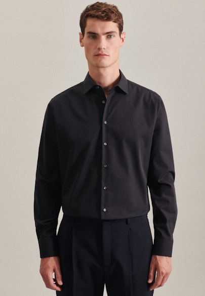 Shaped Business shirt Uni in Black |  Seidensticker Onlineshop
