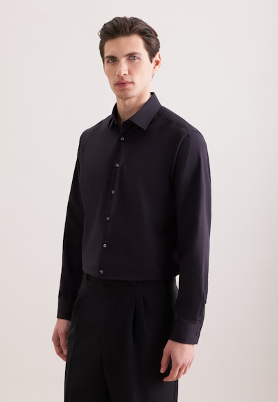 Shaped Business Hemd Uni in Schwarz | Seidensticker Onlineshop