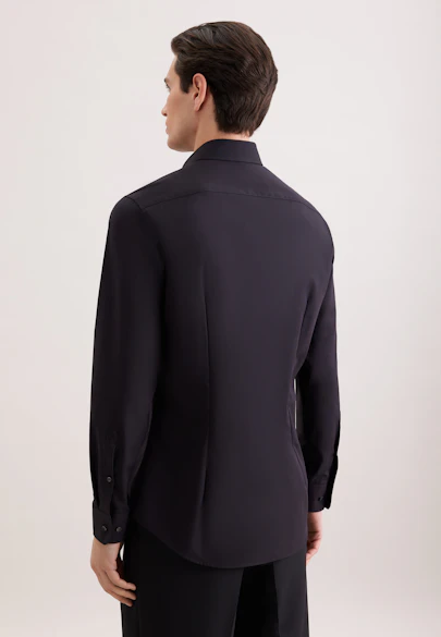 Shaped Business Hemd Uni in Schwarz |  Seidensticker Onlineshop