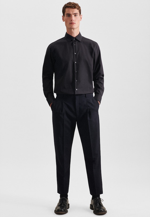 Shaped Business Hemd Uni in Schwarz |  Seidensticker Onlineshop