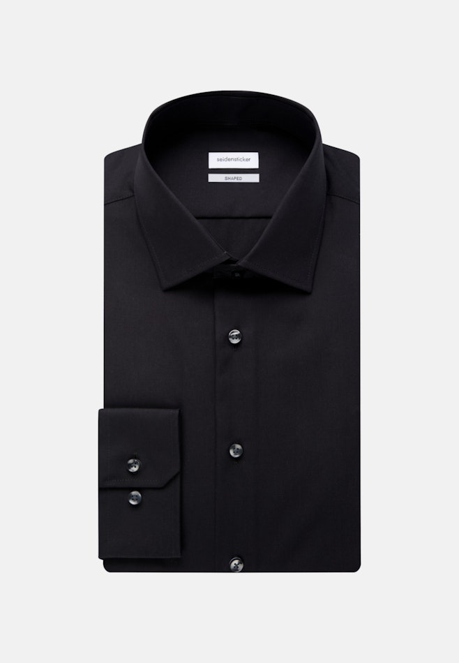 Shaped Business shirt Uni in Black | Seidensticker online shop