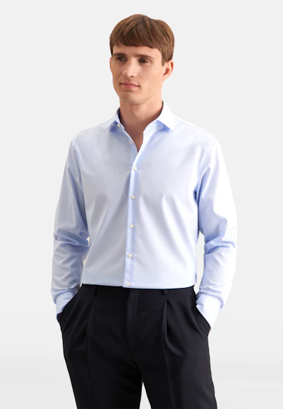 Shaped Business shirt Uni in Medium Blue |  Seidensticker Onlineshop