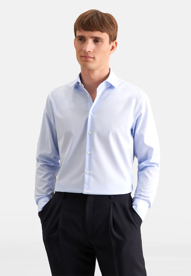 Shaped Business shirt Uni in Medium Blue |  Seidensticker Onlineshop