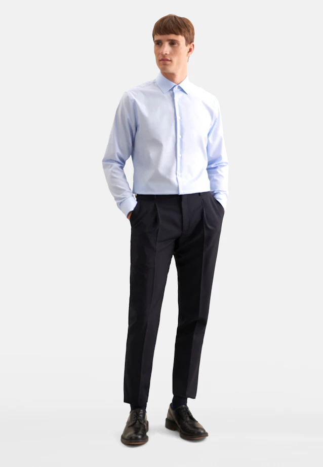 Shaped Business shirt Uni in Medium Blue |  Seidensticker Onlineshop
