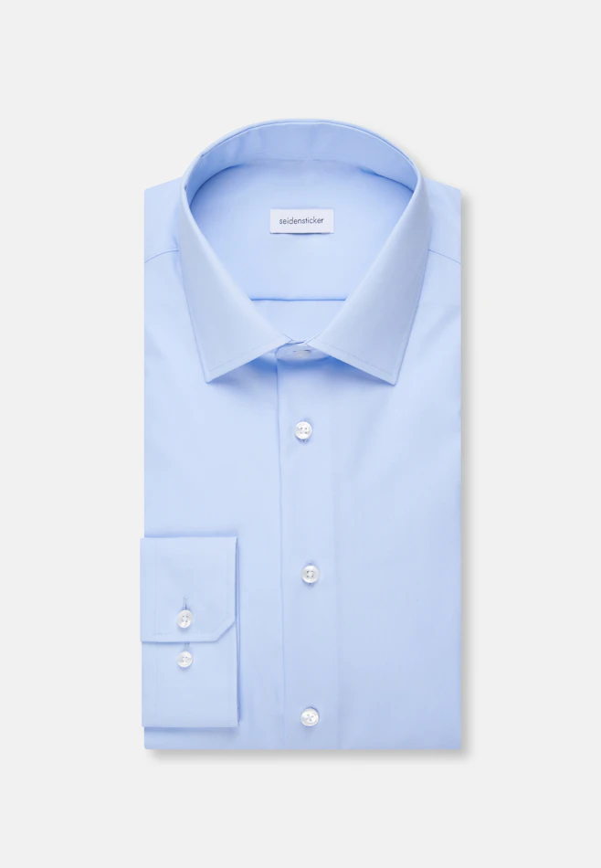 Shaped Business shirt Uni in Medium Blue | Seidensticker online shop