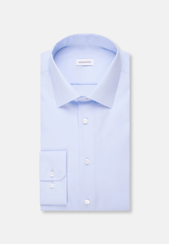 Shaped Business shirt Uni in Medium Blue | Seidensticker online shop