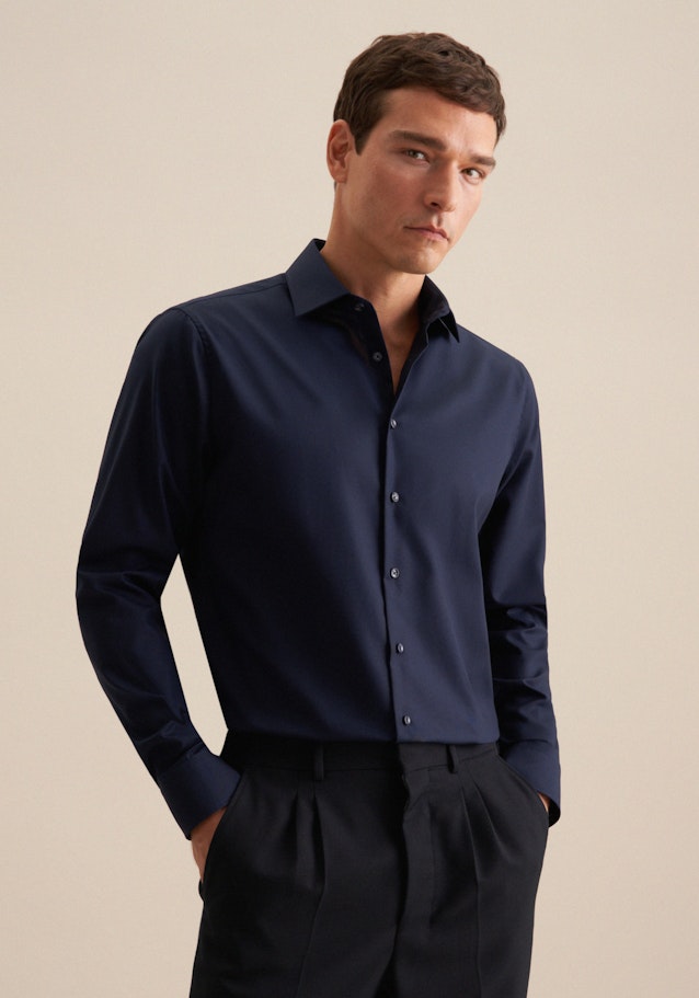 Shaped Chemise d'affaires Uni in Bleu Foncé | Seidensticker Onlineshop