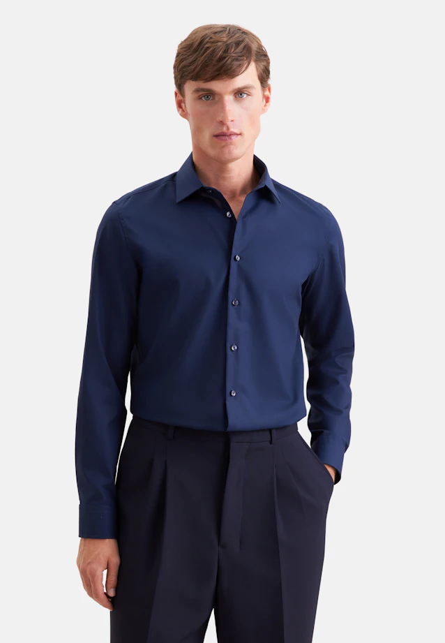 Shaped Business shirt Uni in Dark Blue |  Seidensticker Onlineshop