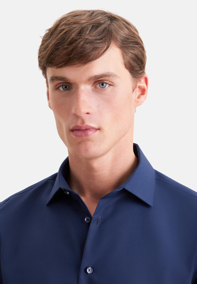 Shaped Business shirt Uni in Dark Blue |  Seidensticker Onlineshop