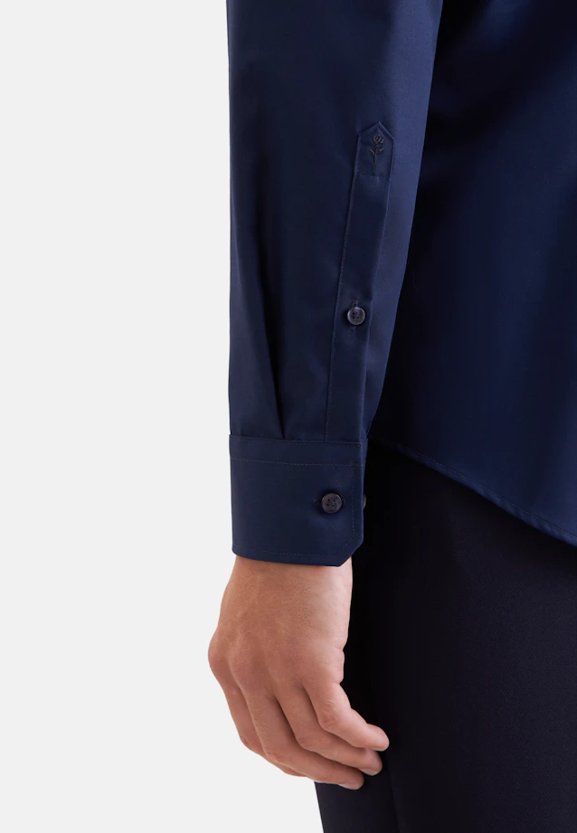 Shaped Business shirt Uni in Dark Blue |  Seidensticker Onlineshop