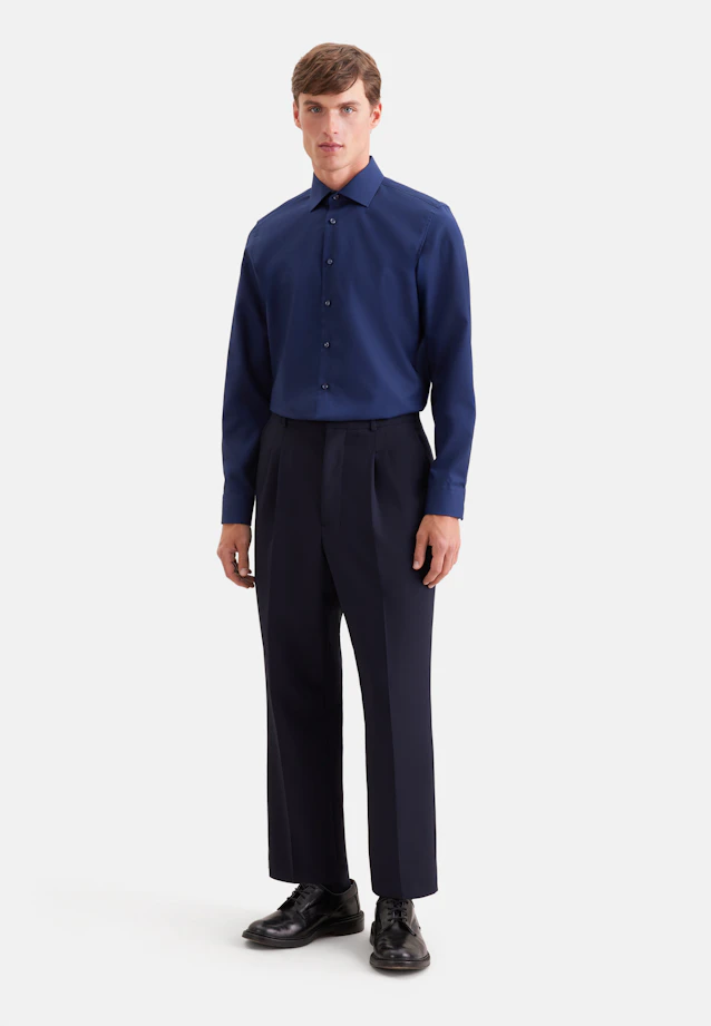 Shaped Business shirt Uni in Dark Blue |  Seidensticker Onlineshop