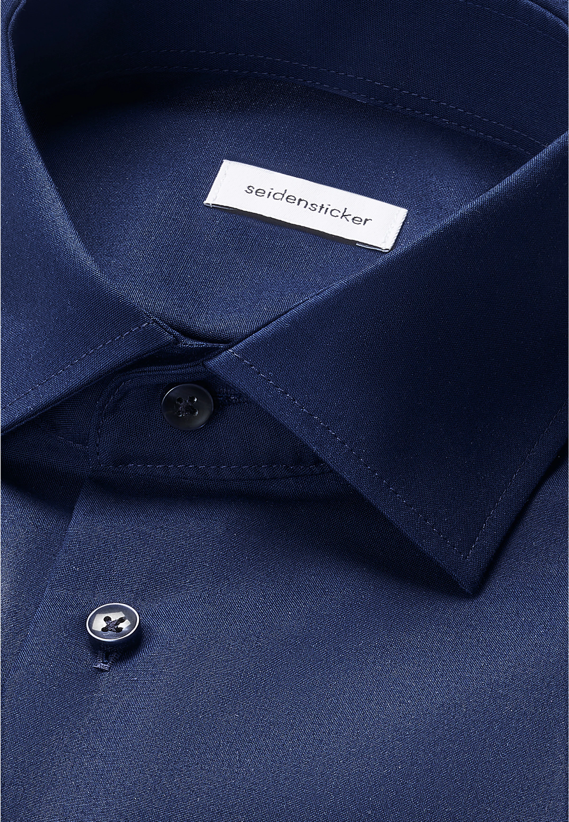 Men Shaped Business shirt Uni dark blue | Seidensticker