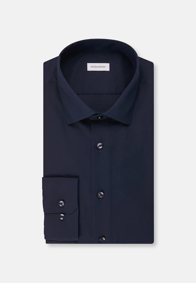 Shaped Business shirt Uni in Dark Blue | Seidensticker online shop