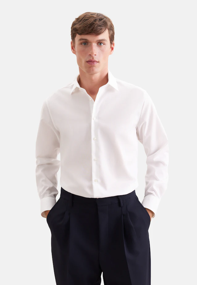 Shaped Business Hemd Uni in Ecru |  Seidensticker Onlineshop