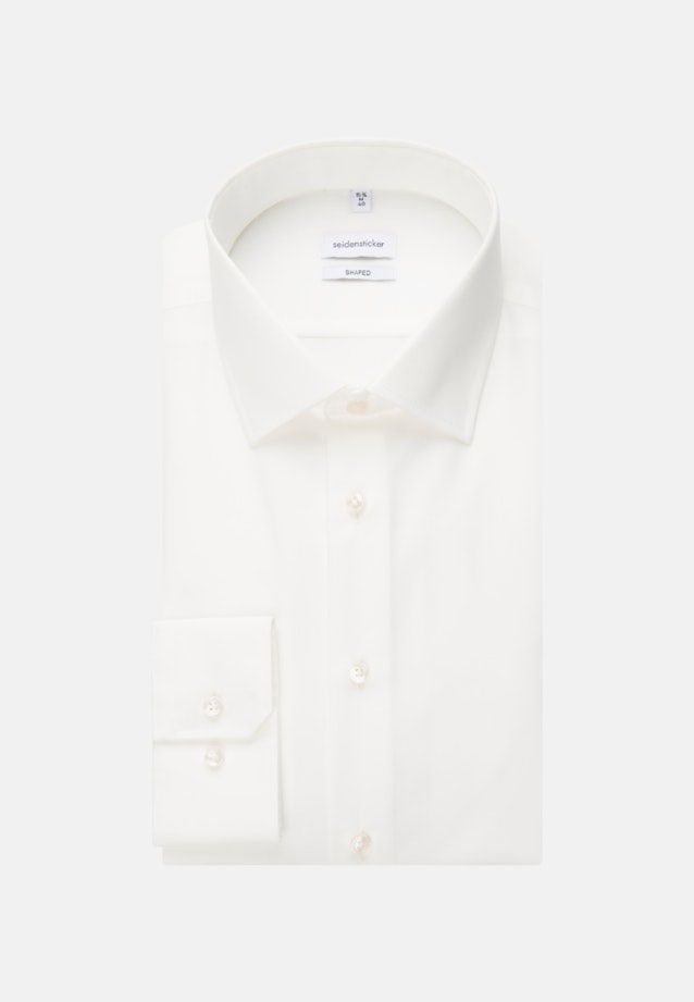 Non-iron Poplin Business Shirt in Shaped with Kent-Collar in Ecru | Seidensticker Onlineshop