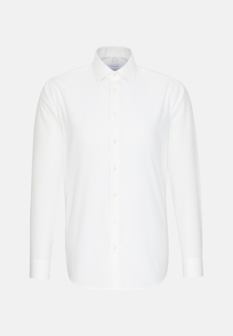 Non-iron Poplin Business Shirt in Shaped with Kent-Collar