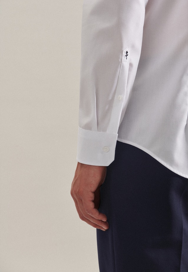 Non-iron Poplin Business Shirt in Shaped with Kent-Collar in White |  Seidensticker Onlineshop