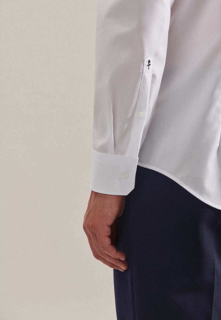 Herren Bügelfreies Popeline Business Hemd in Shaped mit Kentkragen weiß |  Seidensticker