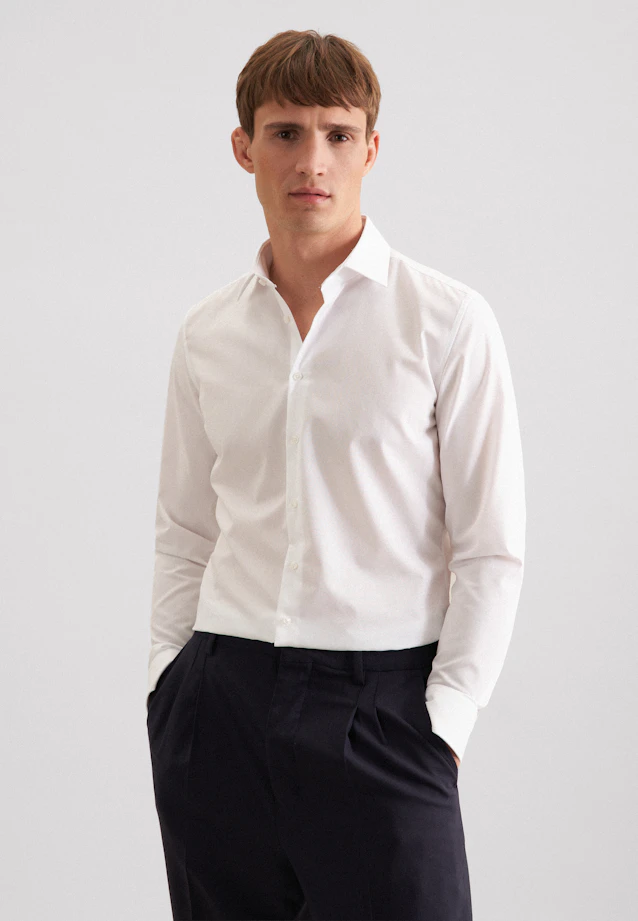 Shaped Business shirt Uni in White |  Seidensticker Onlineshop