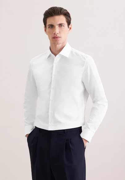 Shaped Business shirt Uni in White |  Seidensticker Onlineshop