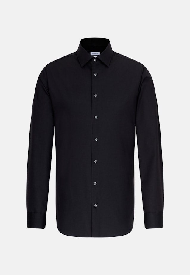 Chemise Business Shaped Popeline Col Kent in Noir |  Seidensticker Onlineshop