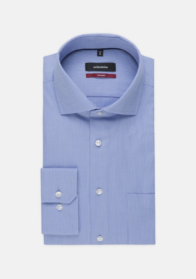 Easy-iron Structure Business Shirt in Regular with Kent-Collar in Medium Blue |  Seidensticker Onlineshop