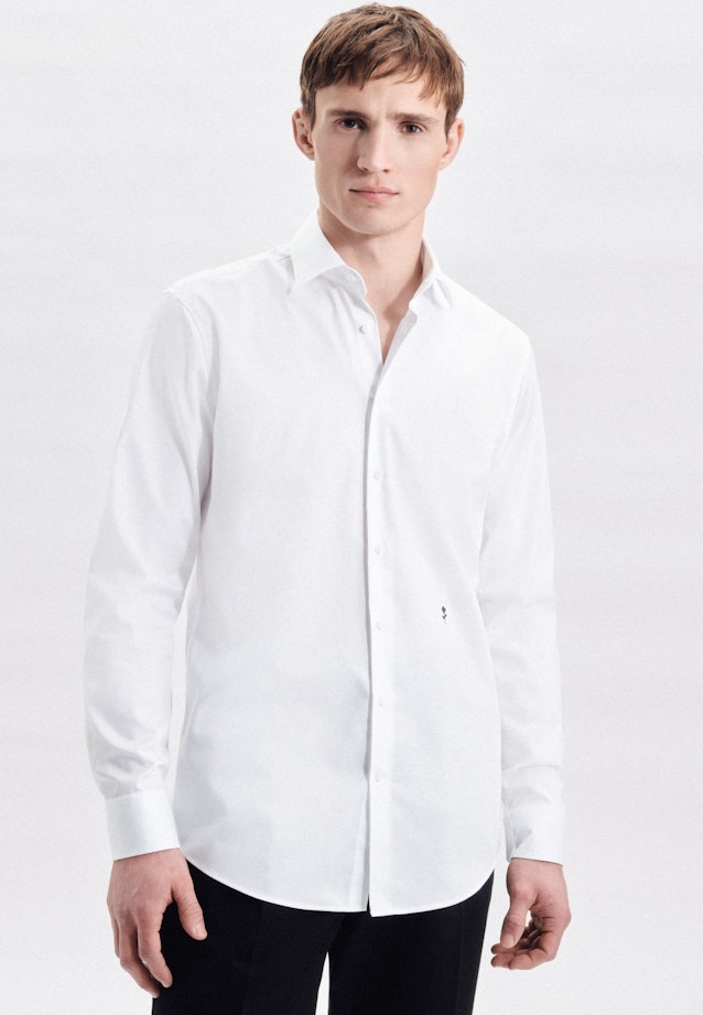 Chemise Business Regular Twill (sergé) Col Kent in Blanc |  Seidensticker Onlineshop