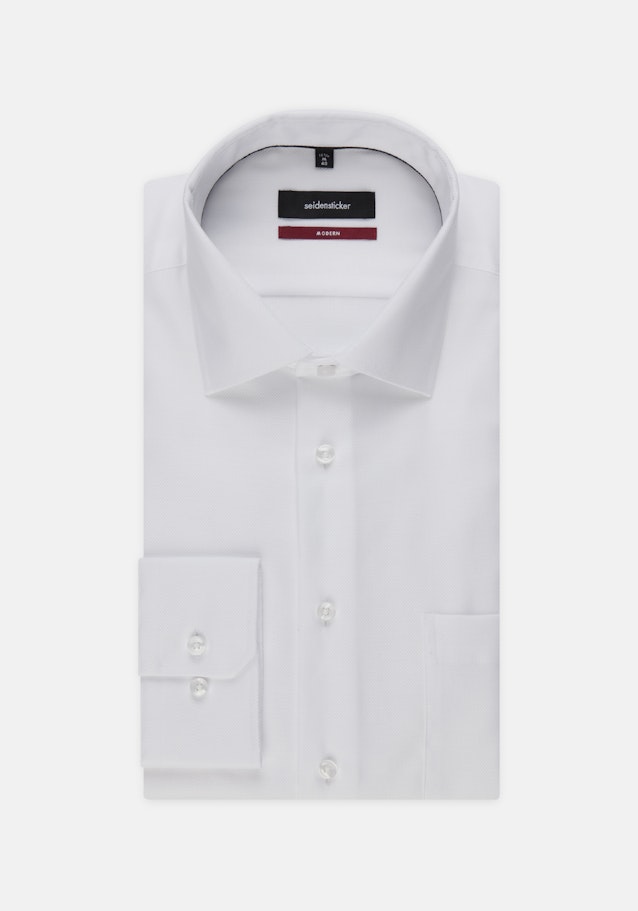 Chemise Business Regular Structuré Col Kent in Blanc |  Seidensticker Onlineshop