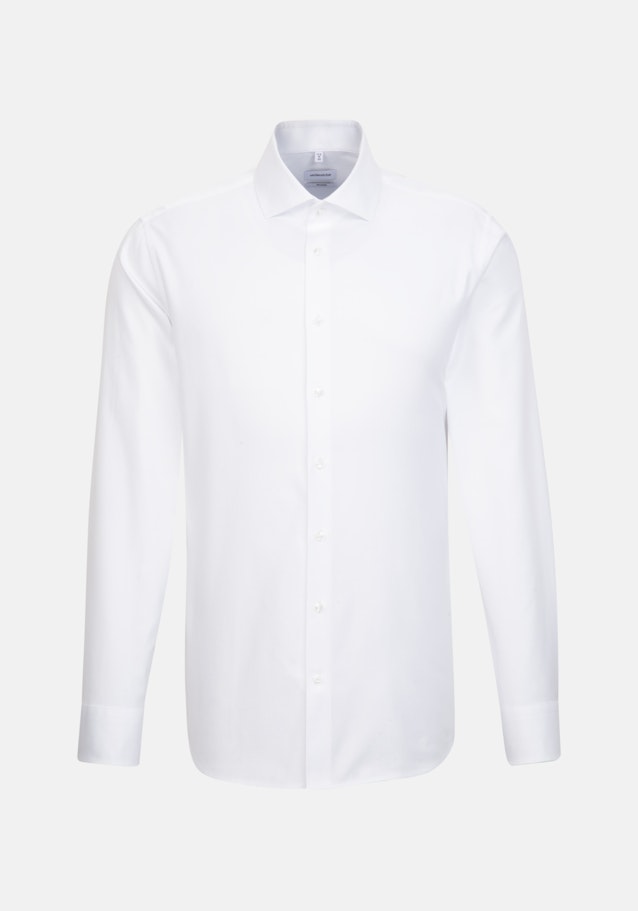 Chemise Business Shaped Twill (sergé) Col Kent in Blanc |  Seidensticker Onlineshop