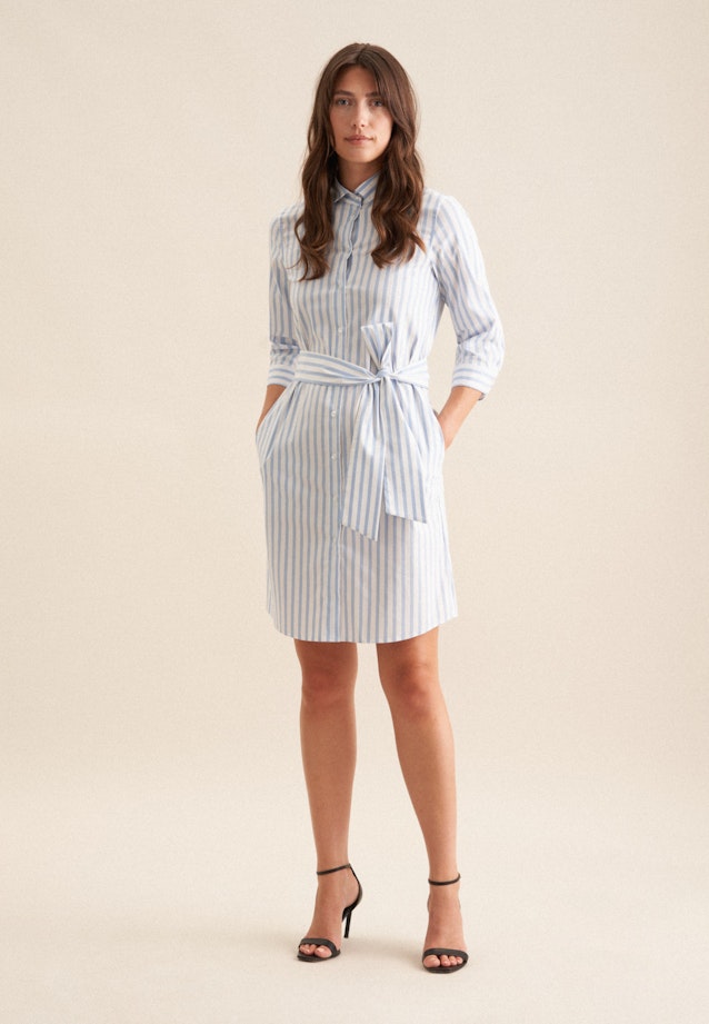 Hemdblusenkleid mit Stretchanteil regular fit in Hellblau |  Seidensticker Onlineshop