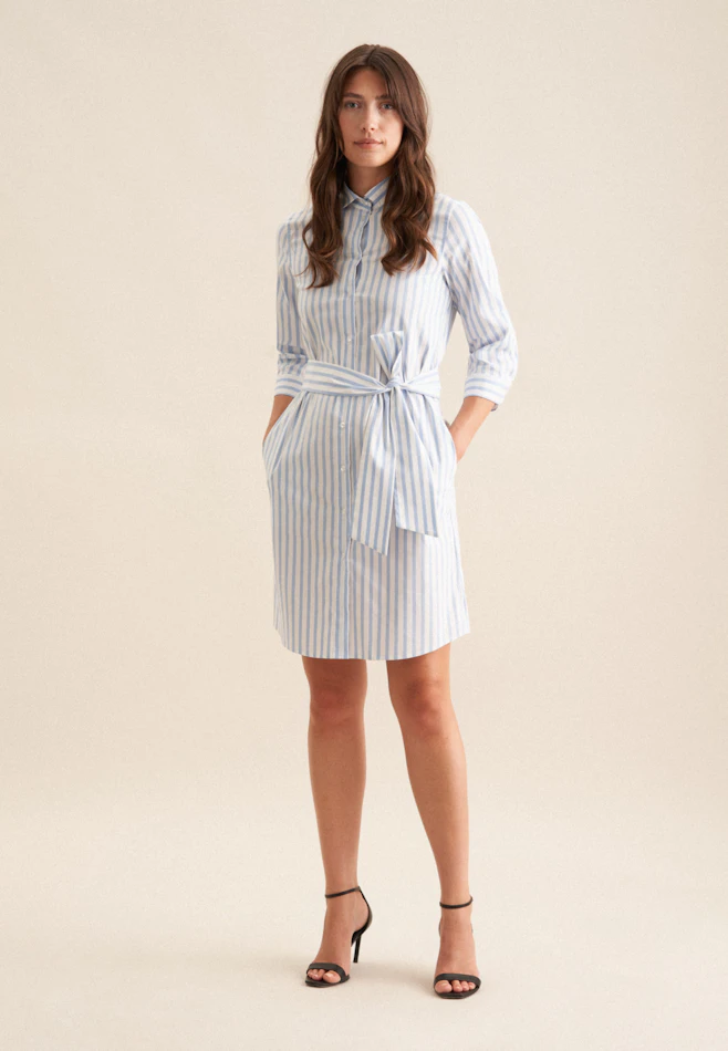 Hemdblusenkleid mit Stretchanteil regular fit in Hellblau | Seidensticker Onlineshop