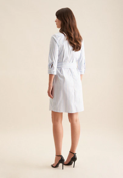 Hemdblusenkleid mit Stretchanteil regular fit in Hellblau |  Seidensticker Onlineshop